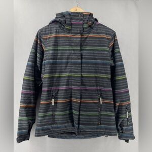 Roxy Insulated 8k Ski‎ Snowboarding Jacket Rainbow Striped Small
